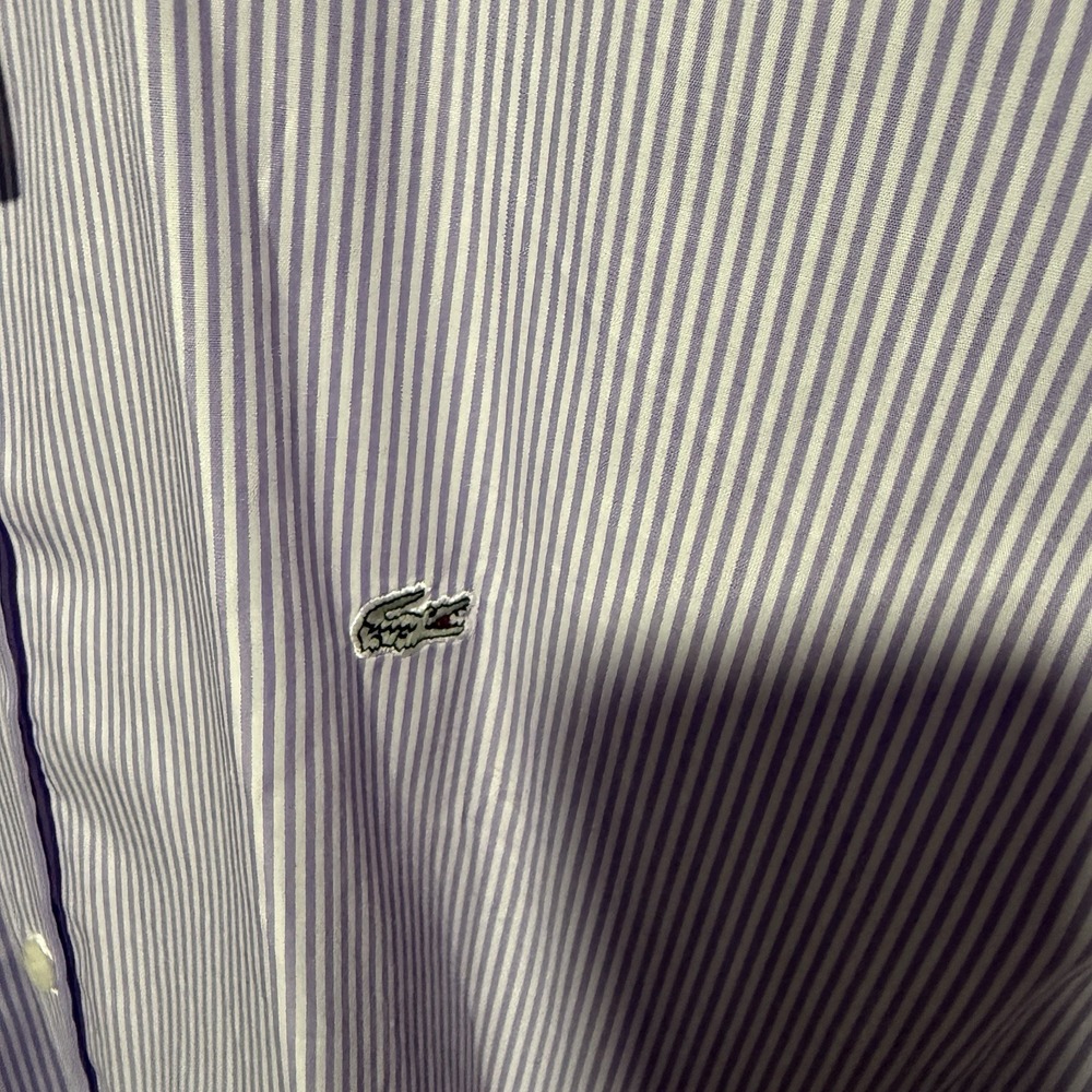 Lacoste Short Sleeve Button Down Men's Dress Shirt With Pocket Size 44 NWT! - Picture 3 of 3